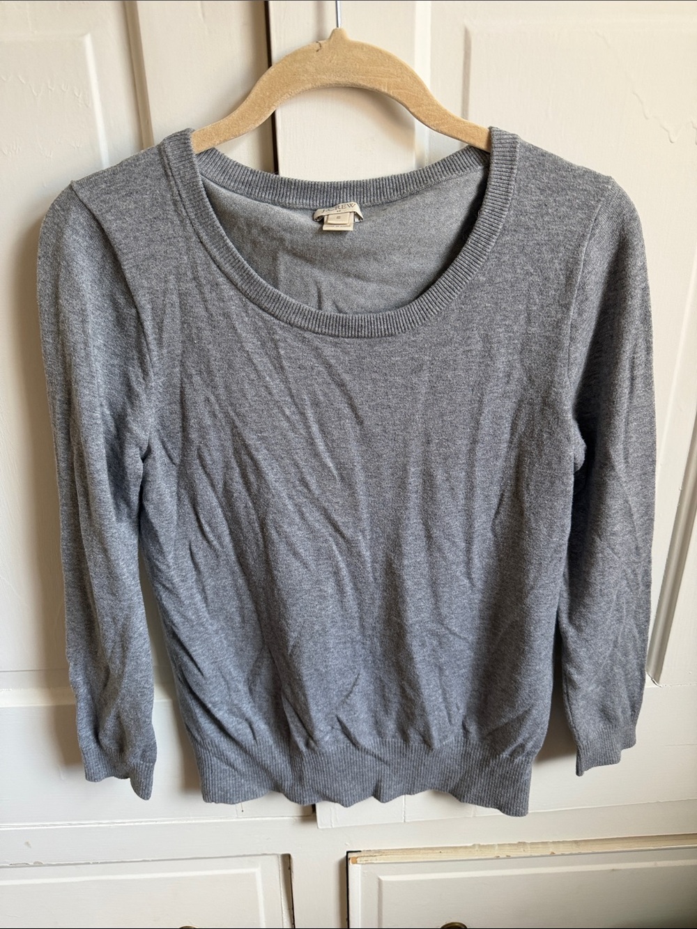 J. Crew Women's Scoop Neck Sweater in Heather Gray